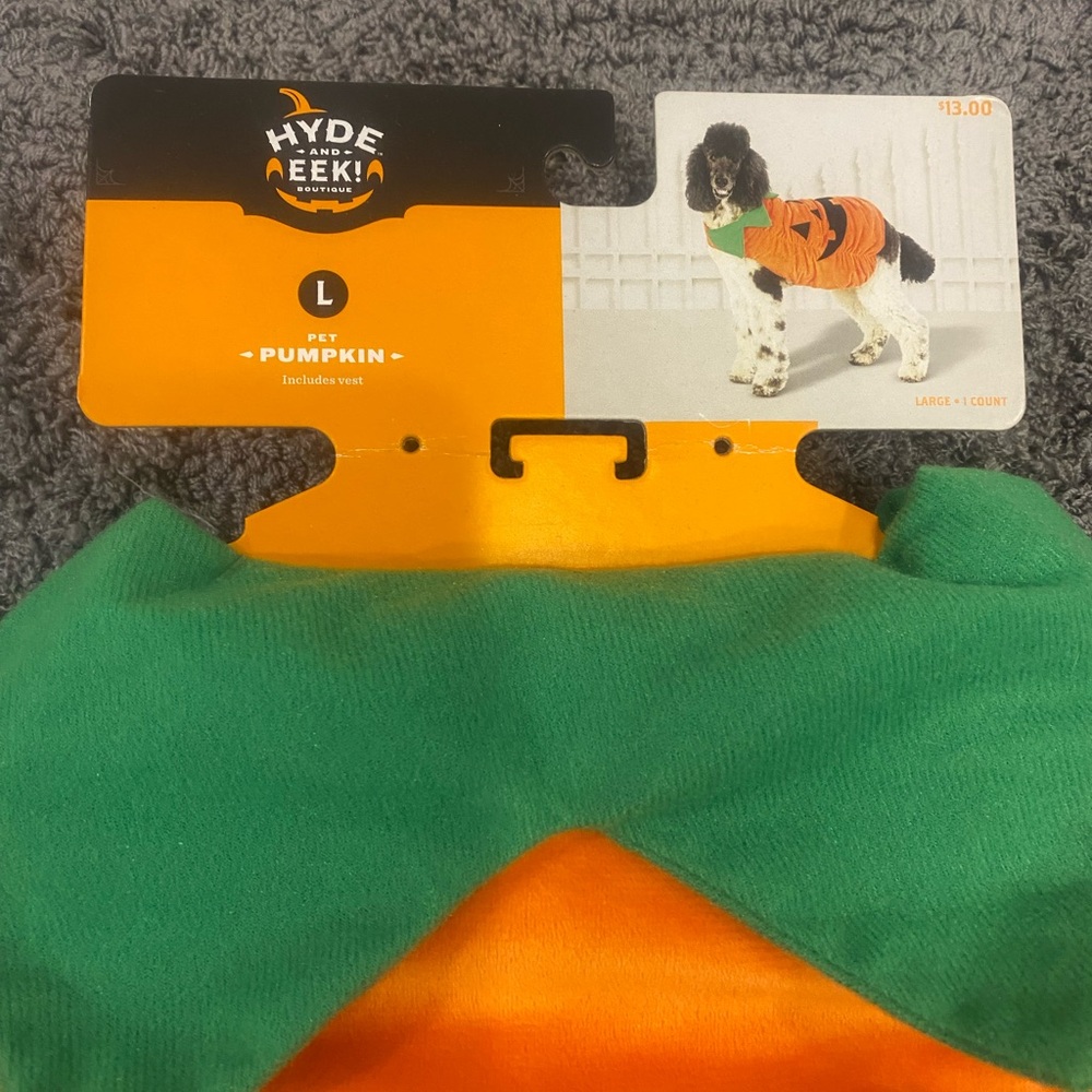 Pumpkin Jack O'Lantern Dog Costume - Orange - Picture 4 of 7